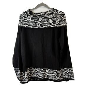 Briggs Womens Black and White Turtleneck Sweater Size XL